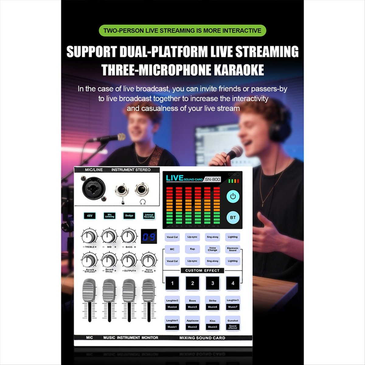 Audio Music Mixer - DTC5 SN800 Kartu Suara Live Pengubah