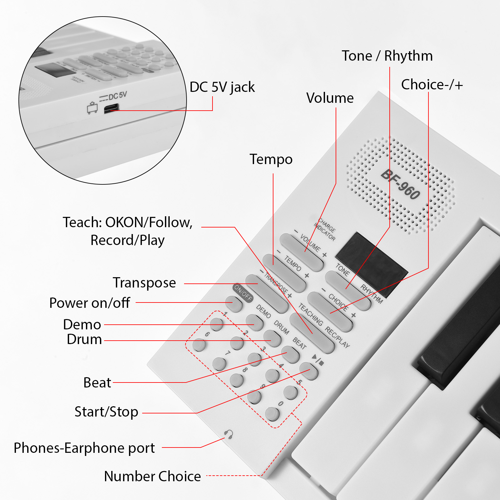 Piano Elektronik Lipat 61 Kunc - Keyboard Piano 61 Key ulasan dan harga