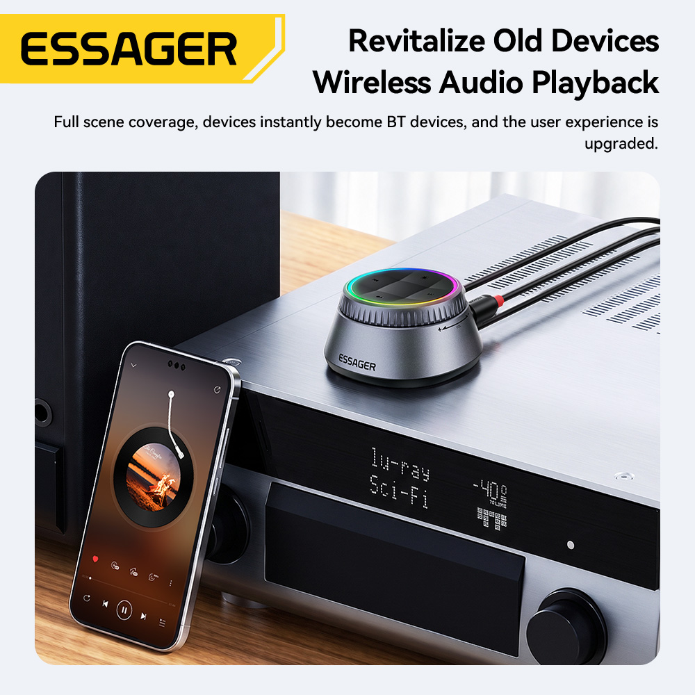Essager Penerima Audio Bluetoo - Audio Music Light ulasan dan harga