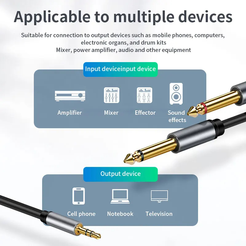 Kabel adaptor TRS, 3.5mm ke ga - Audio Music Mixer ulasan dan harga