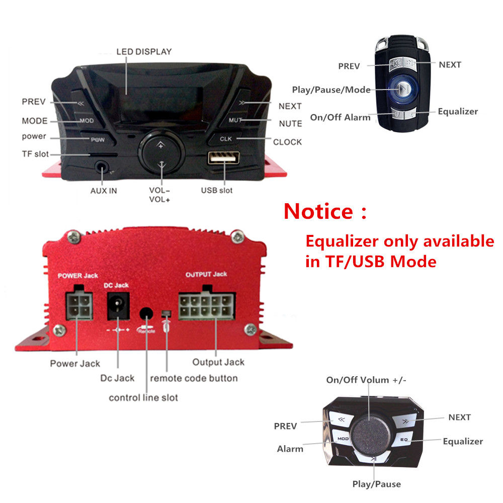 12V 4 Saluran UTV ATV Golf Car - Audio Music To Mp3 ulasan dan harga