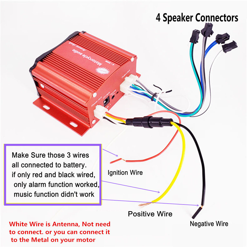 12V 4 Saluran UTV ATV Golf Car - Audio Music To Mp3 ulasan dan harga