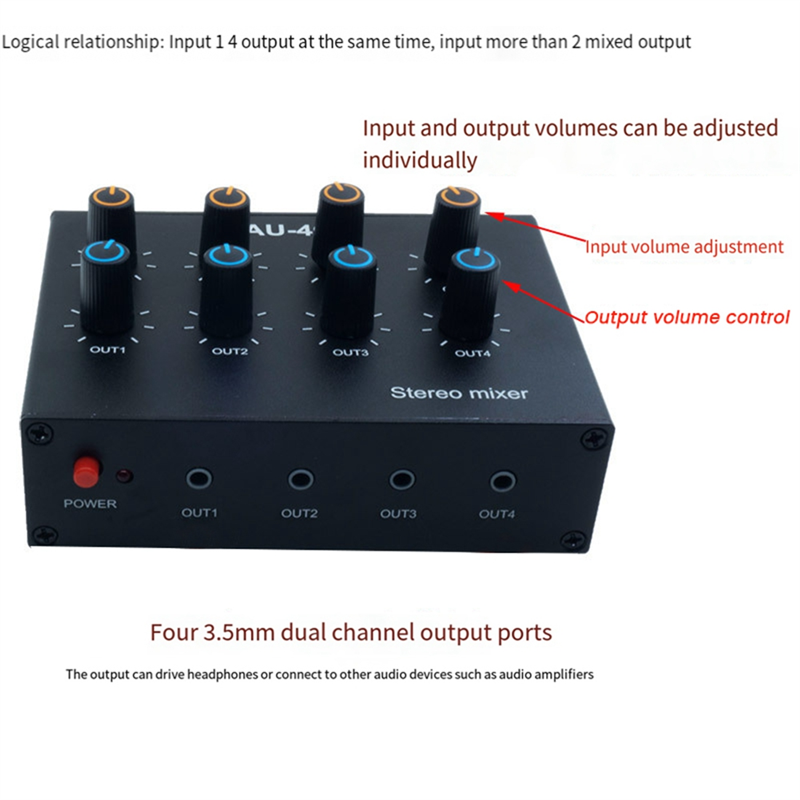 M07K-AU-404 Suara Stereo Empat - Audio Music Mixer ulasan dan harga
