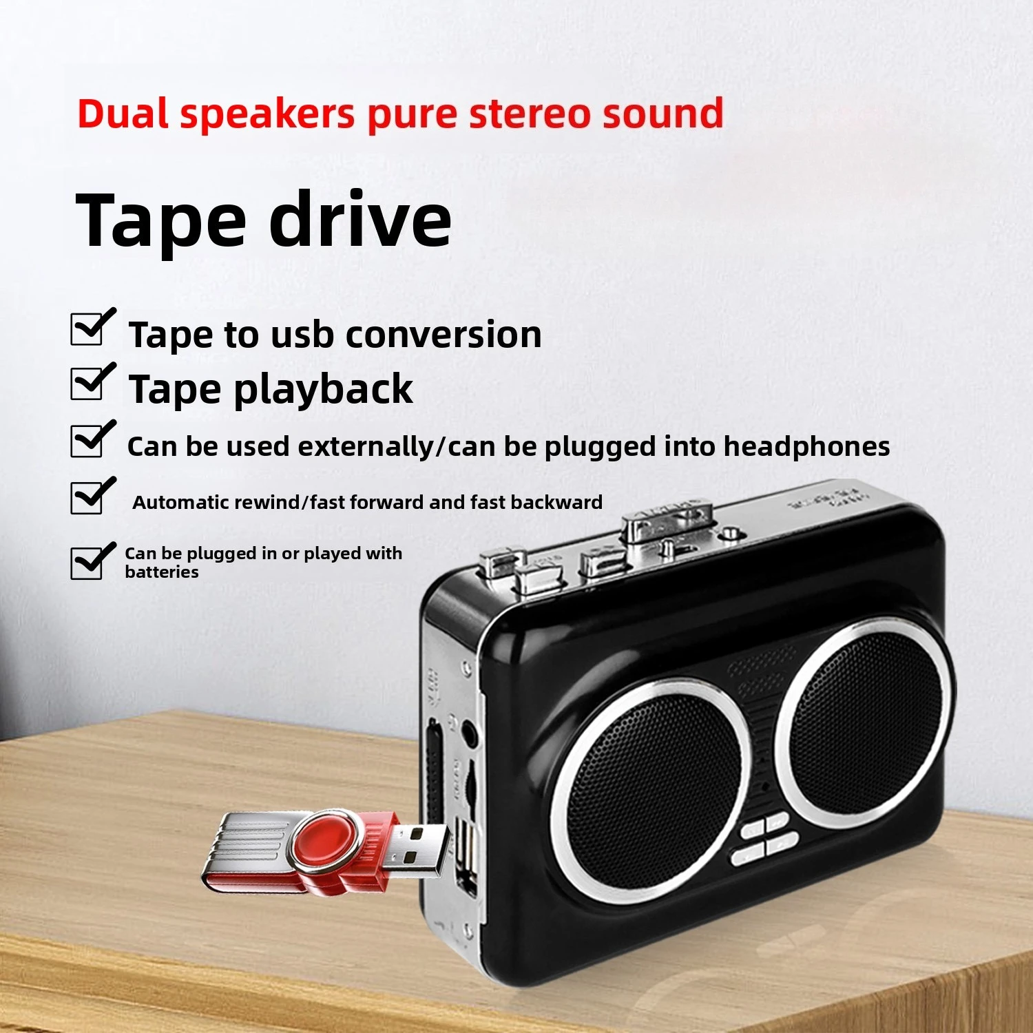 Pemutar Kaset USB, Perekam Aud - Audio Music To Mp3 ulasan dan harga
