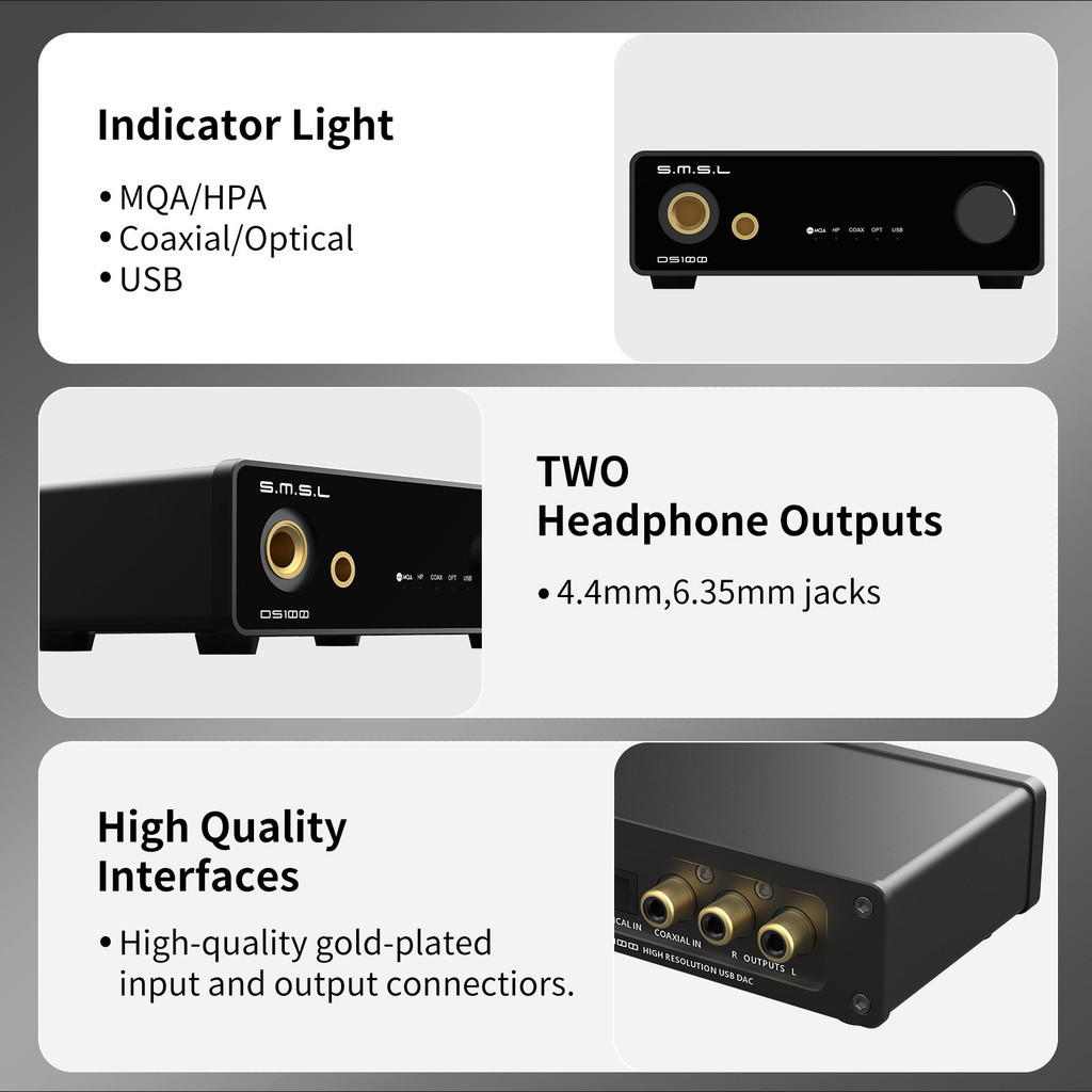 SMSL DS100 dekoder Audio MQA-C - Portable Amplifier Mini ulasan dan harga