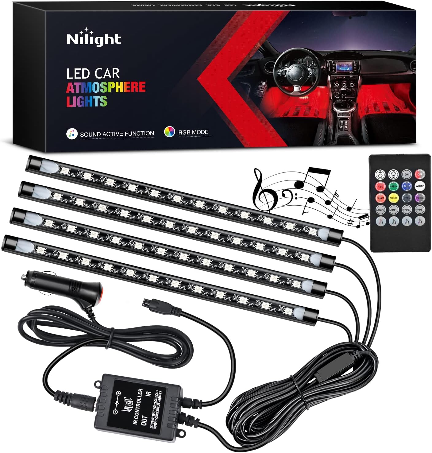 Nilight - TR-06 4PCS 48 Lampu  - Audio Music Light ulasan dan harga