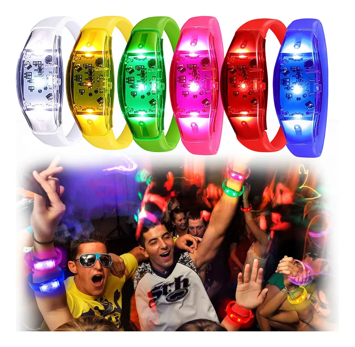 6PCS Gelang LED Aktif Suara de - Audio Music Light ulasan dan harga