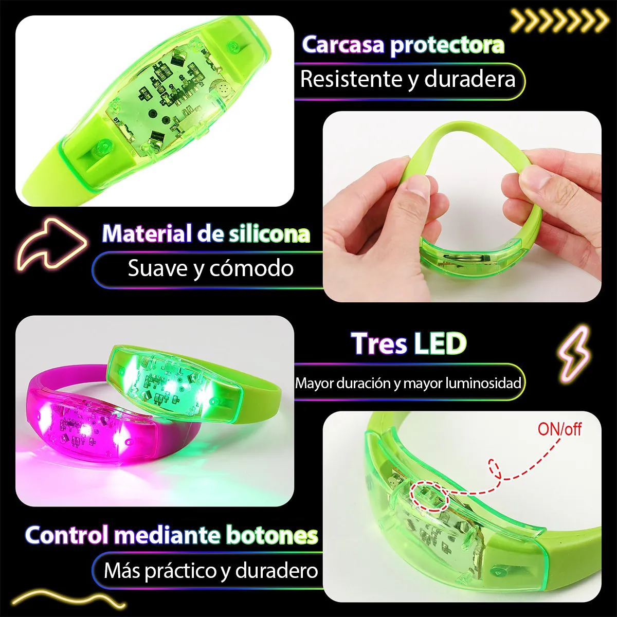 6PCS Gelang LED Aktif Suara de - Audio Music Light ulasan dan harga
