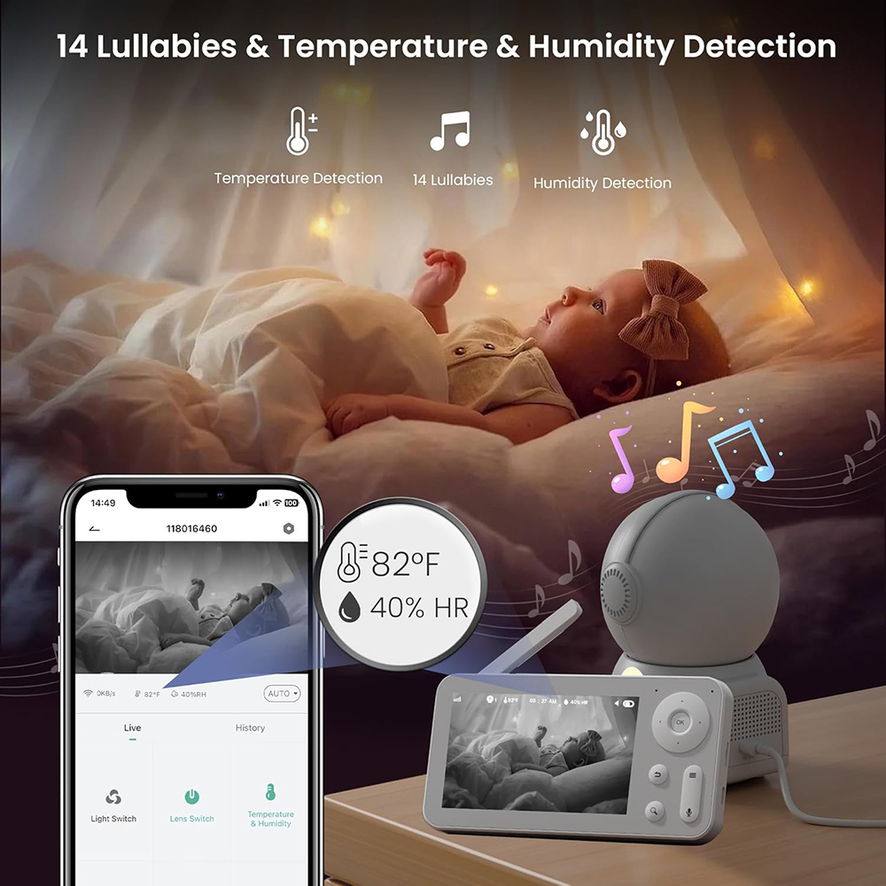 Monitor bayi 2K, dengan 2 kame - Audio Music Light ulasan dan harga